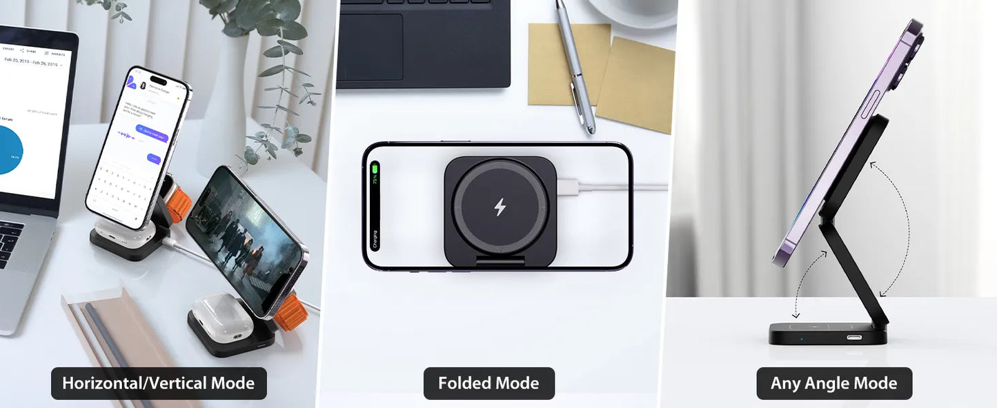 X12 3-in-1 METAL Foldable Wireless Charger