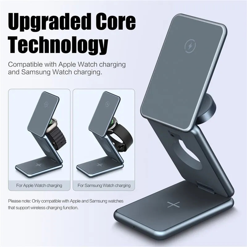 X19 3-in-1 METAL Foldable Wireless Charger