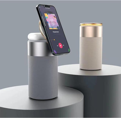 E42 3-in-1 Sound System, Lamp & Wireless Charging Station